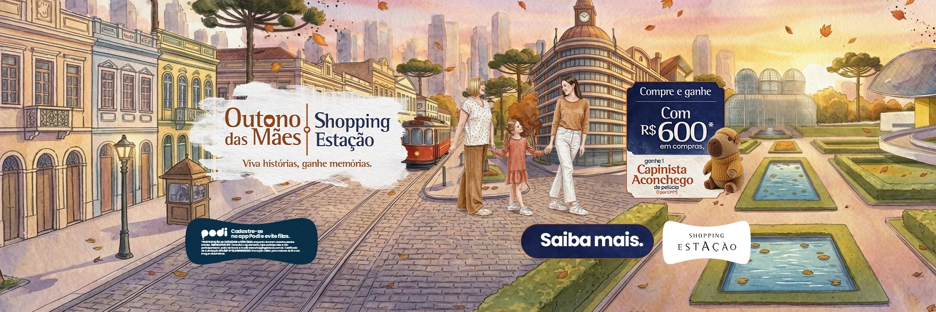 Shopping Estação lança campanha de Dia das Mães com nova pelúcia de capivara, a Capinista Aconchego Com R$600 em compras, os clientes podem garantir e levar para casa a pelúcia exclusiva.