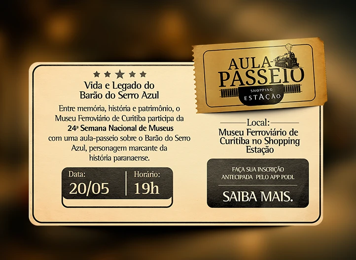 Imagem Shopping Estação promove aula-passeio sobre o Barão do Serro Azul durante a 24ª Semana Nacional de Museus