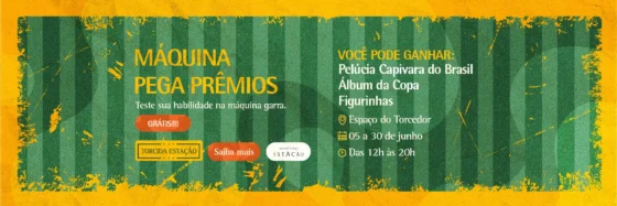 Máquina Pega Prêmios chega ao Espaço do Torcedor do Shopping Estação com participação gratuita