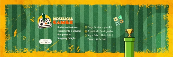 Nostalgia Gamer em Curitiba – atração gratuita reúne videogames clássicos e atuais, cultura pop e experiências para toda a família